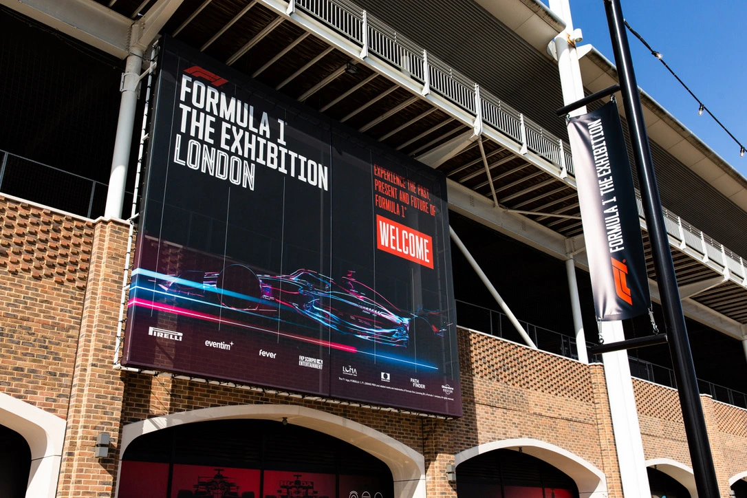 F1: Exhibition graphics on the venue exterior