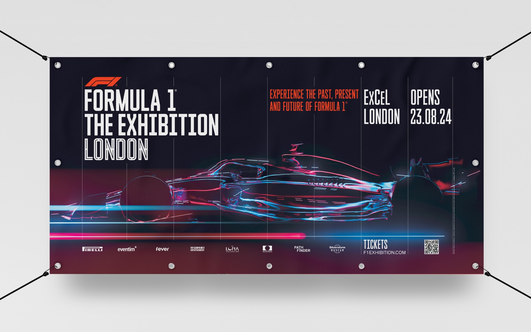 F1: Exhibition print banner mockup