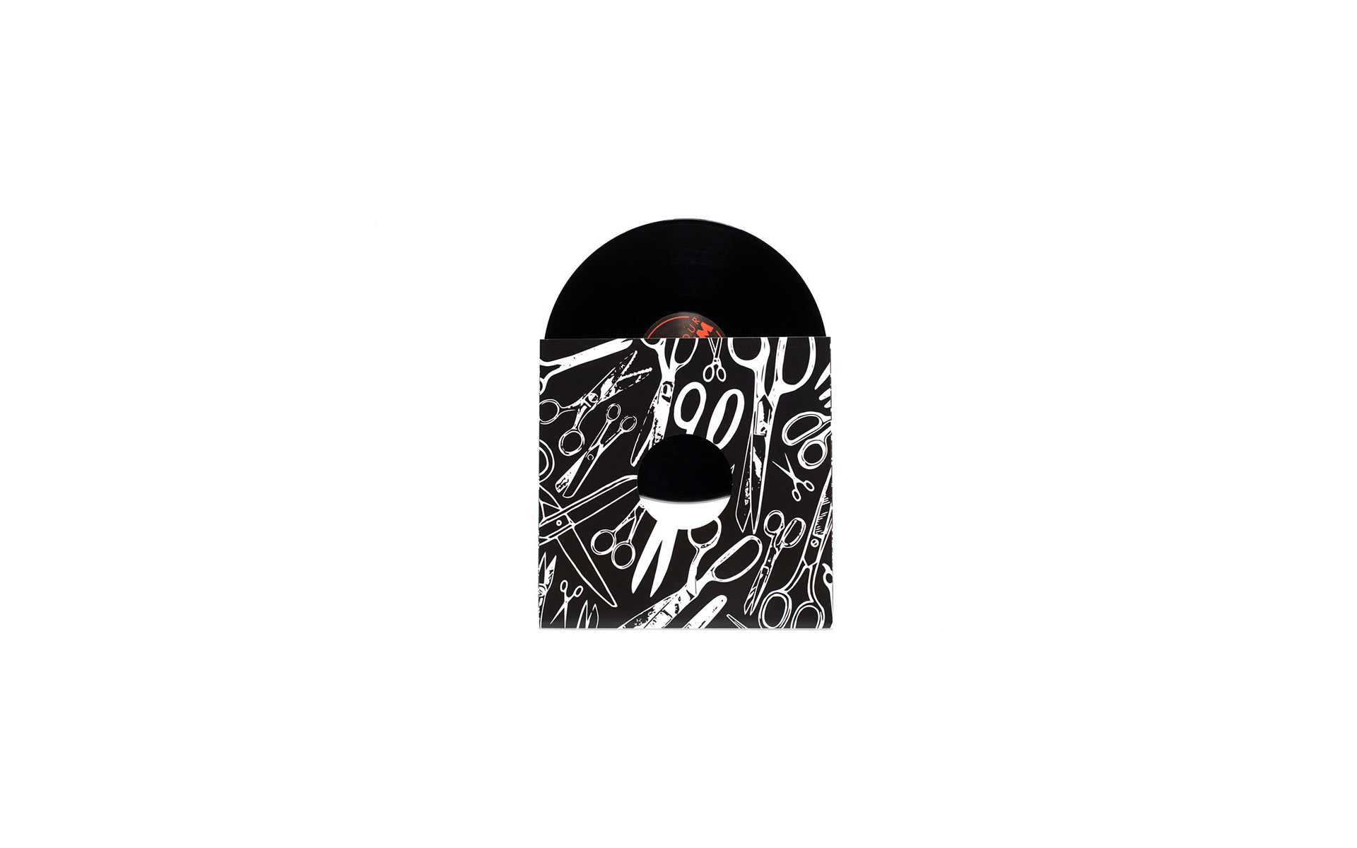 Find Your Rhythm: Inner sleeve with the vinyl record exposed