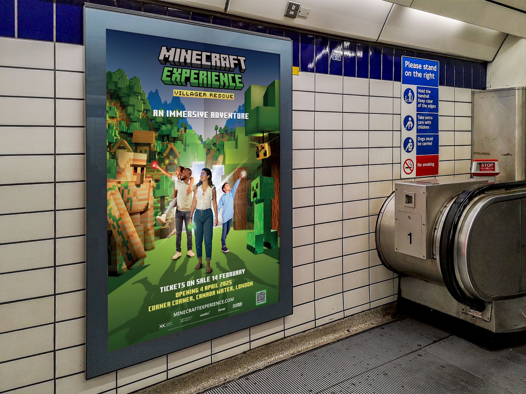Minecraft: Portrait London Underground campaign poster