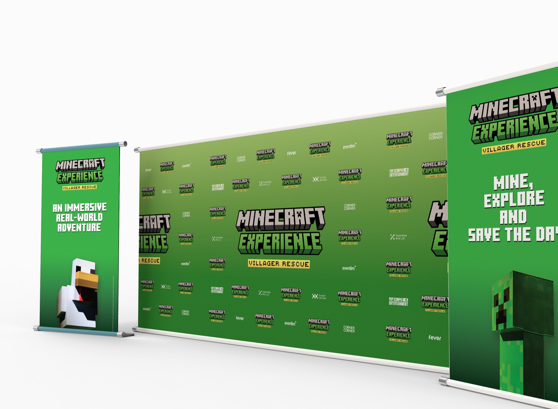 Minecraft: Campaign step-and-repeat backdrop