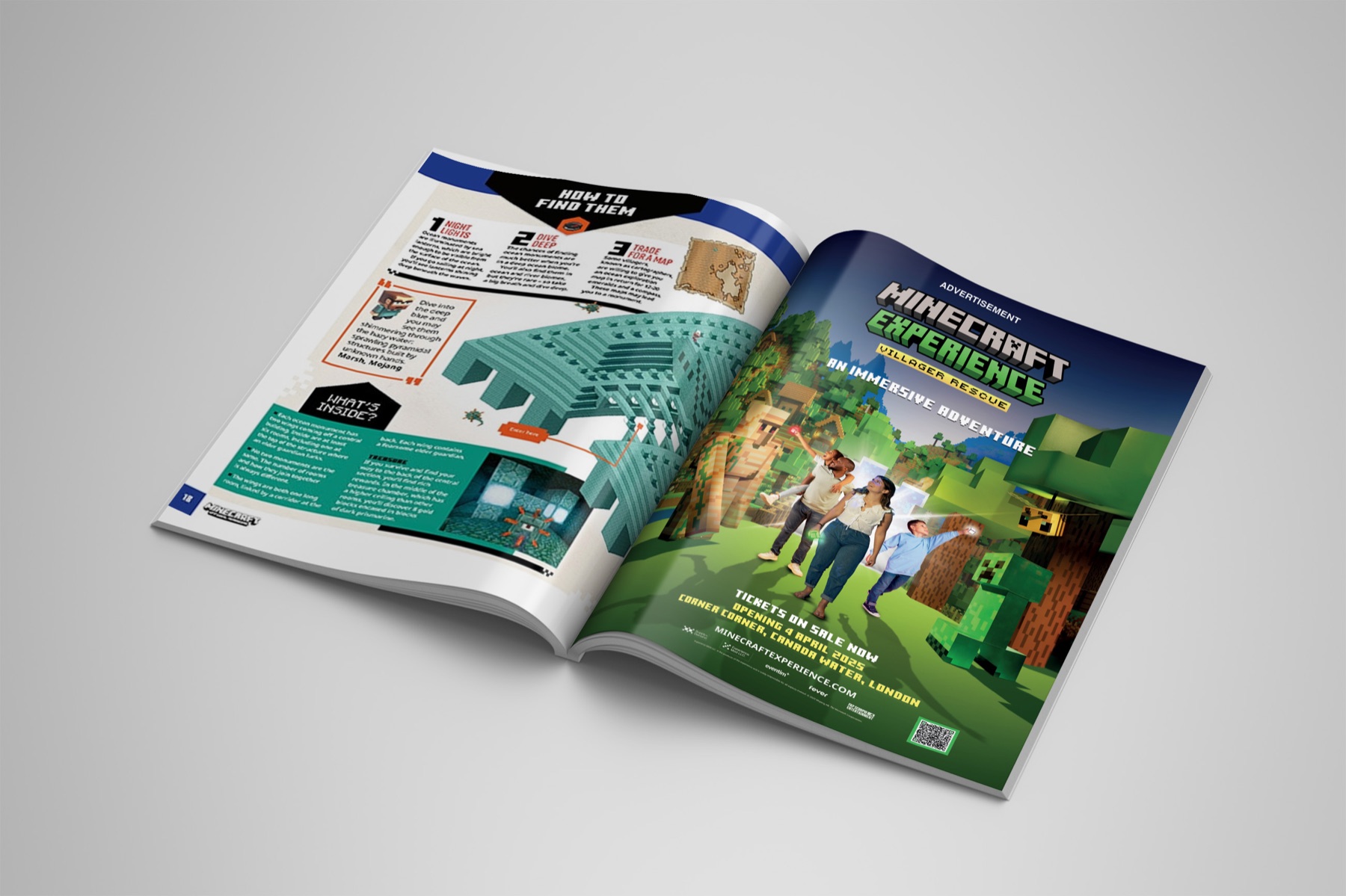 Minecraft: Campaign magazine advertisement mockup