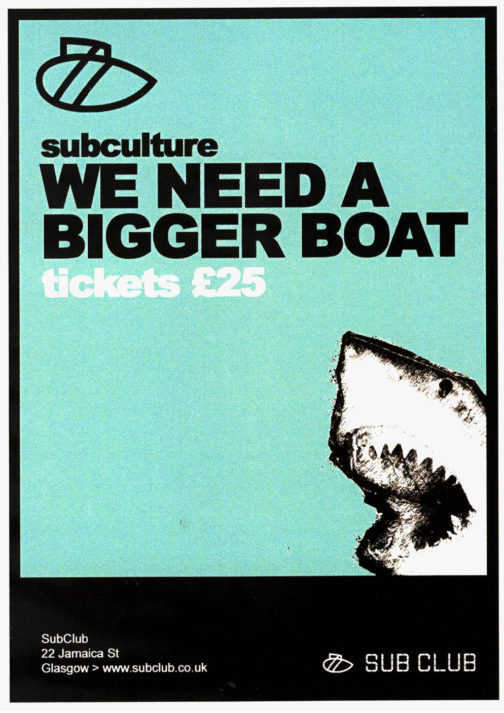 Sub Club: Blue flyer reverse